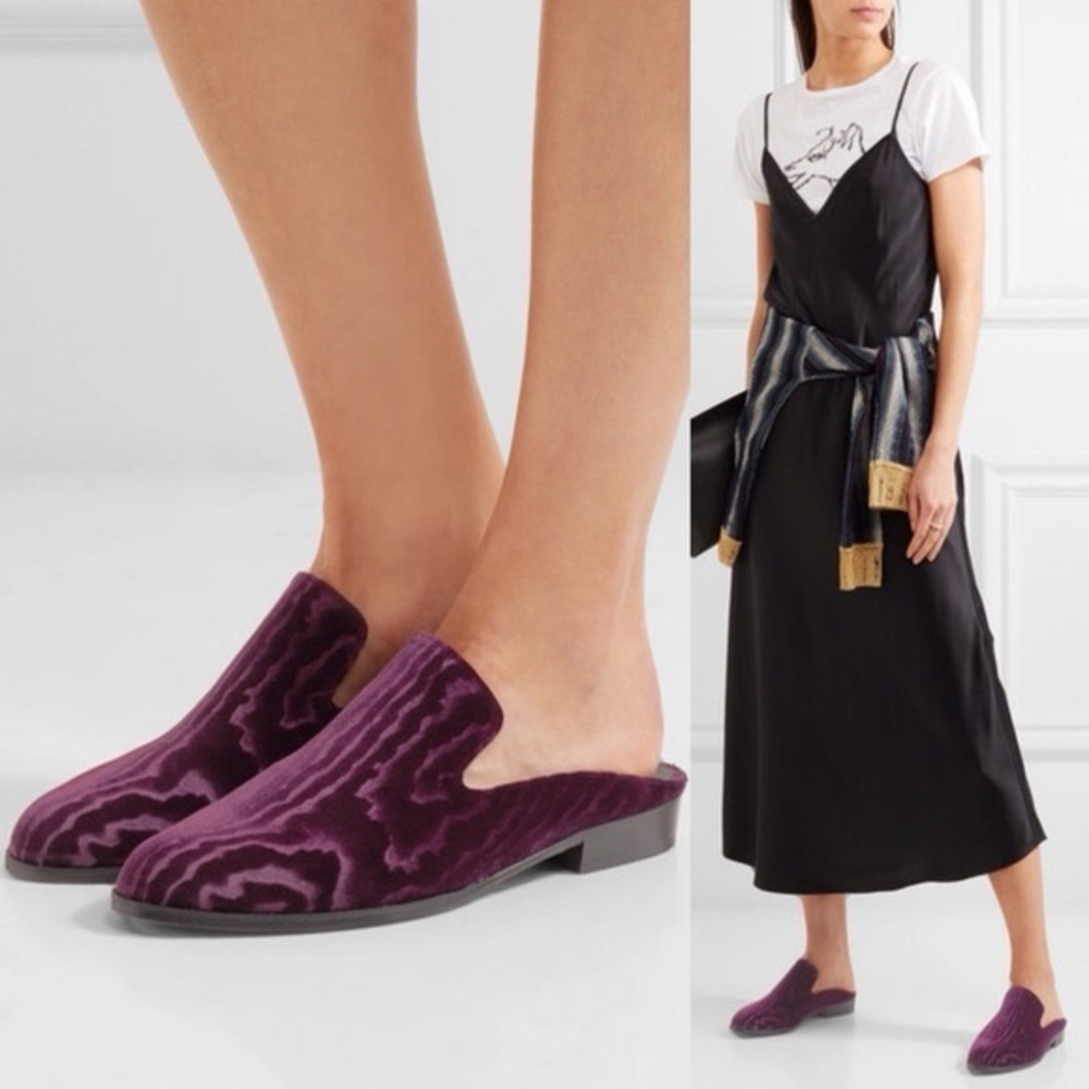 NWT Robert Clergerie Suede Mules Slip-On Flats Loafers in Fuchsia 36 - Picture 10 of 10